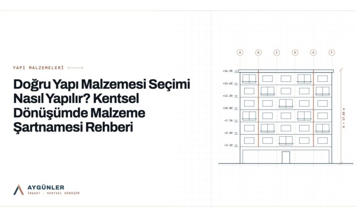 Doğru Yapı Malzemesi Seçimi Nasıl Yapılır? Kentsel Dönüşümde Malzeme Şartnamesi Rehberi